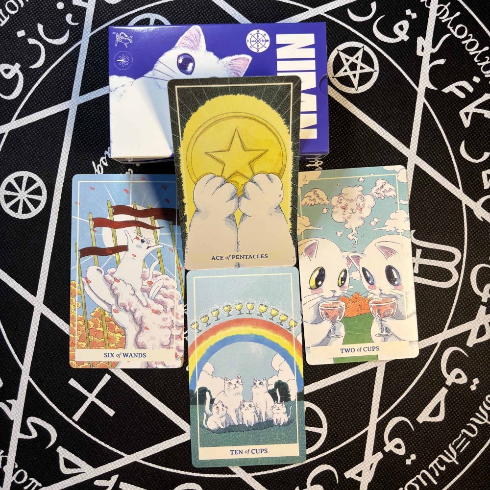 Kartu Tarot Kucing Aquarel Uni - Tarot Deck With Guidebook ulasan dan harga