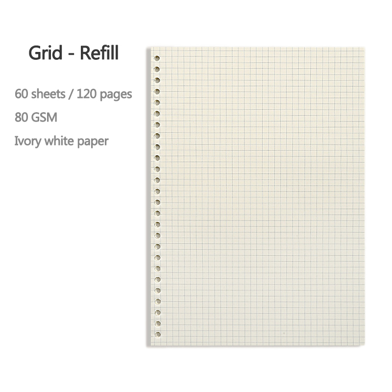 A5 B5 20 Lubang Loose Leaf Isi - A5 Spiral Dotted Grid Notebook ulasan dan harga